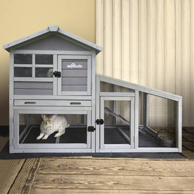 Aivituvin Weather Resistant Rabbit Portable Hutch with Ramp